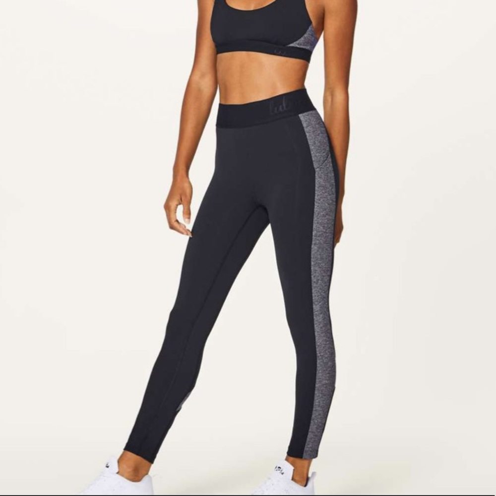 Lululemon Box It Out Tight in Black/Heathered Black Size 6